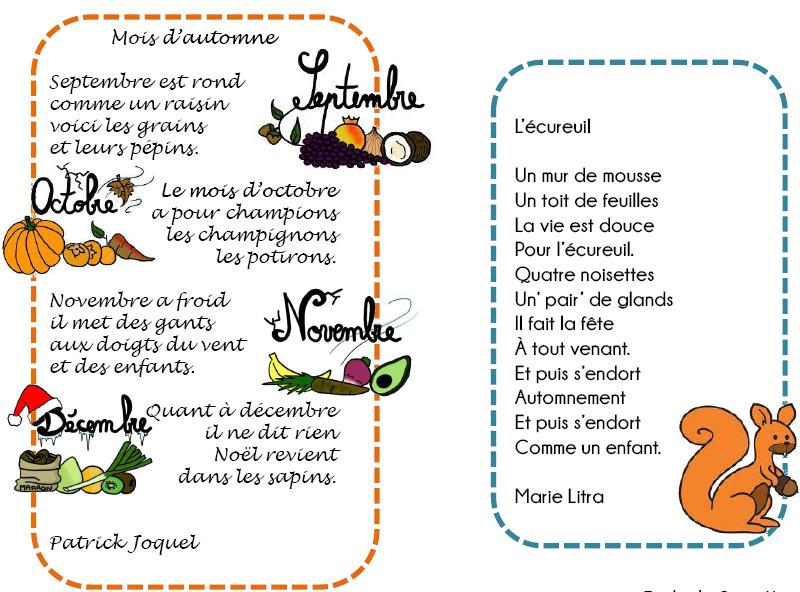 Poesies Autour De L Automne L Ecole De Crevette