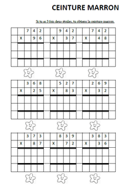 ceinture, calcul, ce2, addition, soustraction, multiplication, division