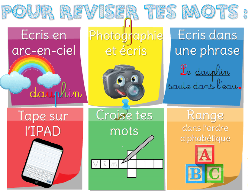 Apprendre Ses Mots De Dictee L Ecole De Crevette