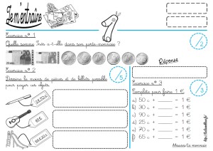 Atelier de maths sur la monnaie – notre ecole de la vie