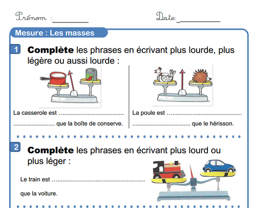 Mesures de masse