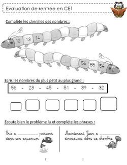 Evaluation diagnostique de début d'année