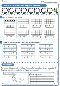 Additions et soustractions de petits nombres