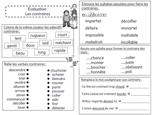 Évaluation sur les contraires