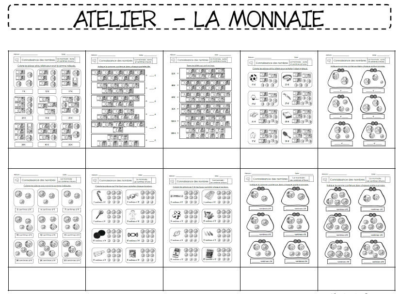 jeux de maths monnaie