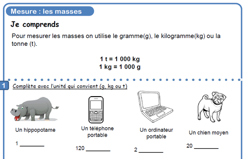 Mesures de masse