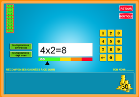 Jeu autour des tables de multiplications