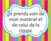 Règles de vie de la classe