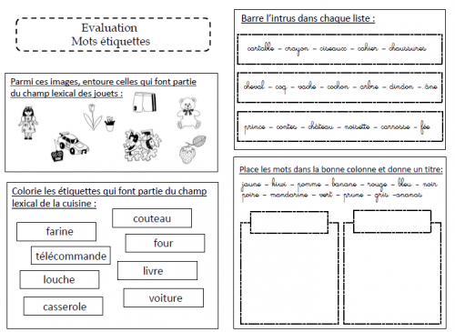 Evaluation sur les mots étiquettes