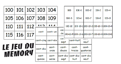 Mémory des nombres de 100 à 199