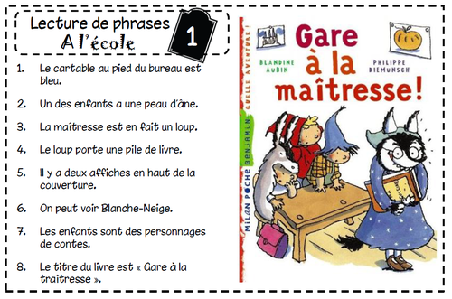 Lecture de phrases autonome pour atelier... 