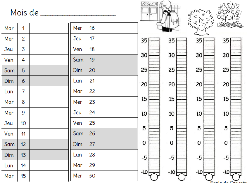 Calendriers Rituels L Ecole De Crevette