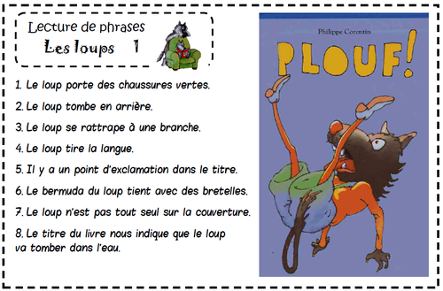 Atelier de lecture de phrases - Le loup