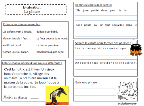 Evaluation sur la phrase