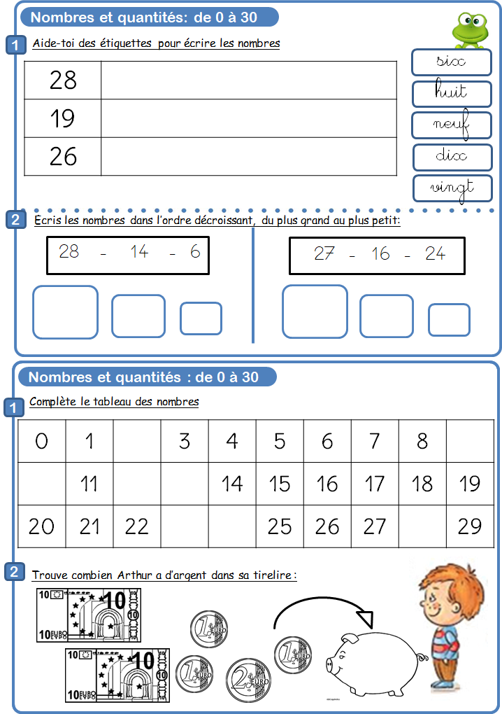 Fichier De Numeration Cp L Ecole De Crevette