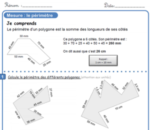 Passerelle CE1 CE2 géométrie et mesures - FichesPédagogiques.com