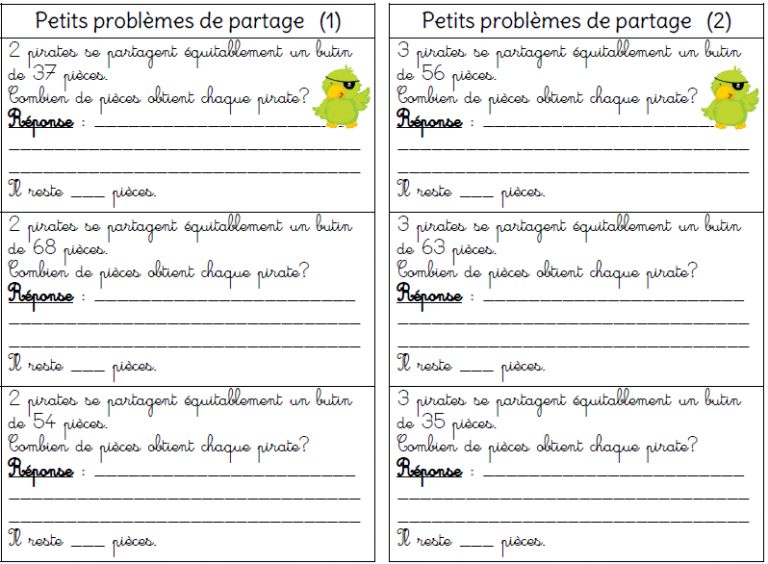 Des Moments De Partage Ou Partages Orthographe Les partages au CP - L ecole de crevette